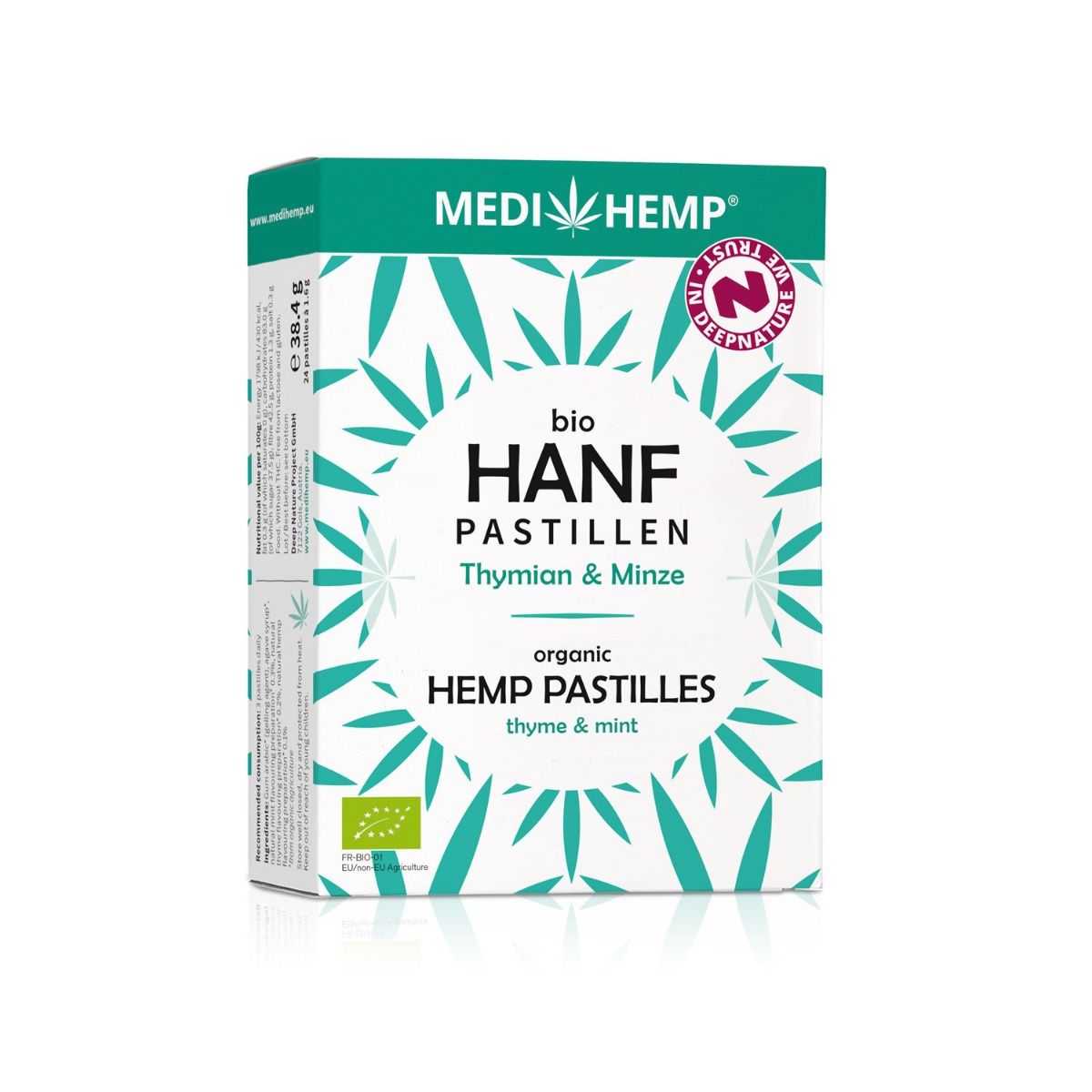 Organic hemp pastilles thyme & mint