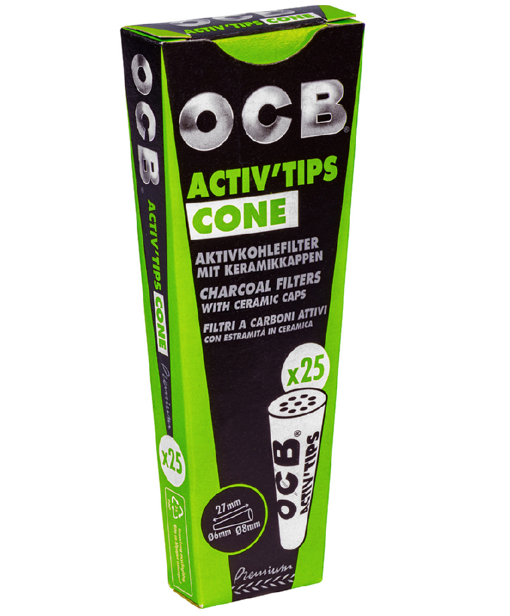 OCB Aktiv Tips Slim unbleached 50 pieces