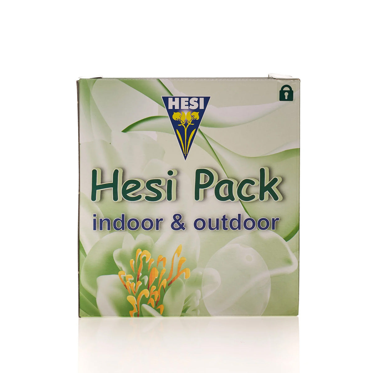 Dünger-Set von der Marke HESI. Kartonverpackung des Produkts in grünen Farben auf einem weißen Hintergrund.