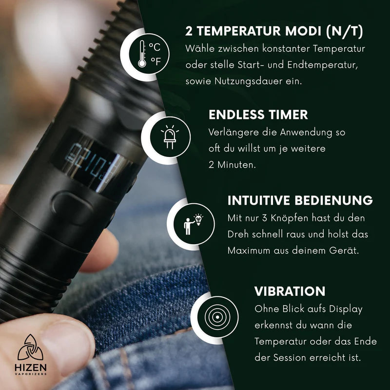 HiZen Stilus Pro Konvektion Vaporizer Features