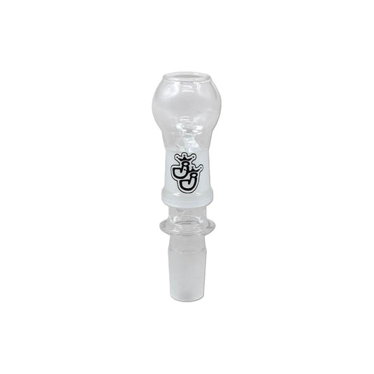 Adapter für das ölige Rauchen von Cannabis. Das Produkt ist von der Marke Jelly Joker und besteht aus transparentem Borosilikatglas.