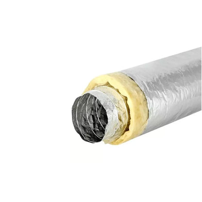 Luftschlauch in der Farbe silber mit Isolierung von Sonodec, weißer Hintergrund