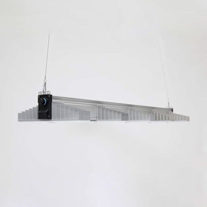 LED Beleuchtung für Pflanzen. Growing Lampe von der Marke SANlight, Modell EVO 5 150 1.5 340 Watt. Das Produkt hat fünf Leisten mit integrierten LEDs. Es befindet sich auf einem hellen, einfarbigen Hintergrund.