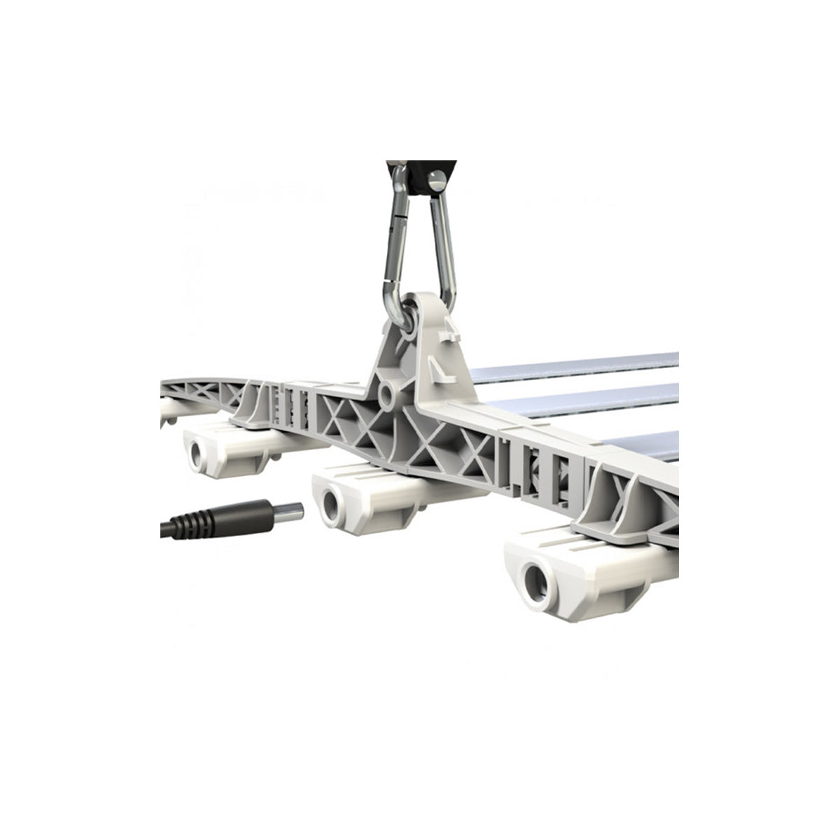 Netzteil mit Aufhängung von Secret Jardin Cosmorrow mit Anschlüssen.